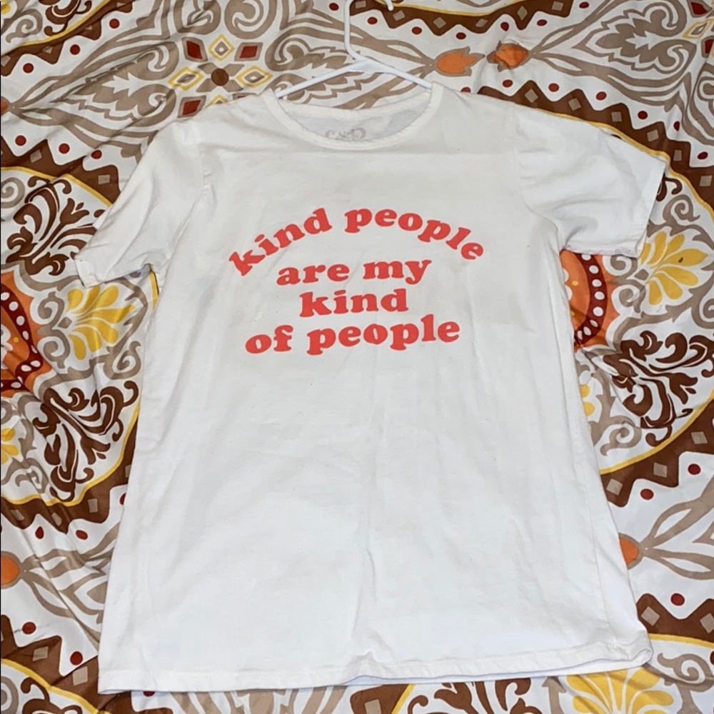 White Tee with Words Worn
